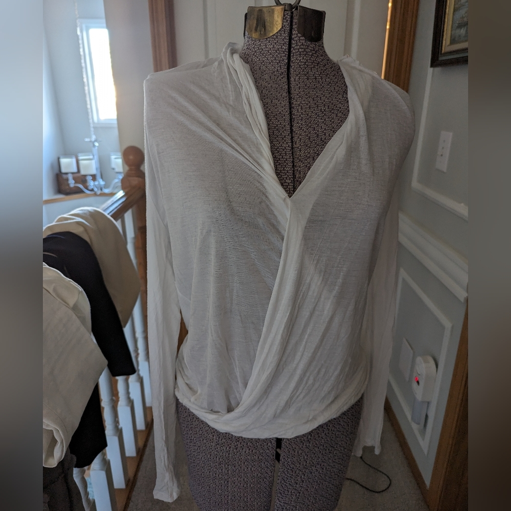 T babaton aritzia wrap white shirt